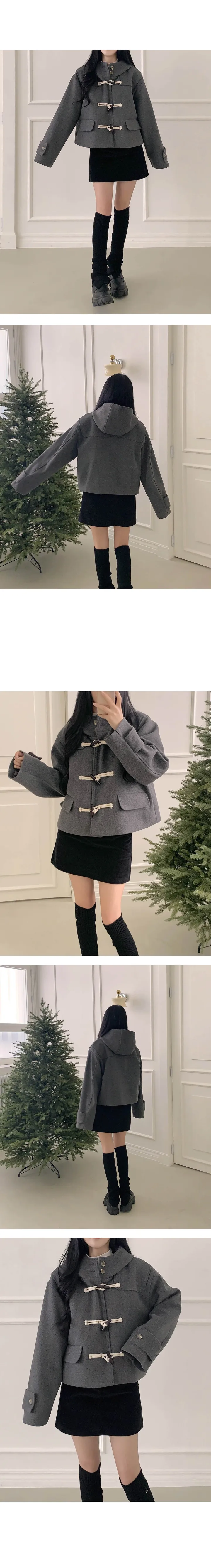 [MADE/울50%+누빔안감/국내제작] 파이 후드 떡볶이 더플 숏코트(3 colors) 상세 이미지 17