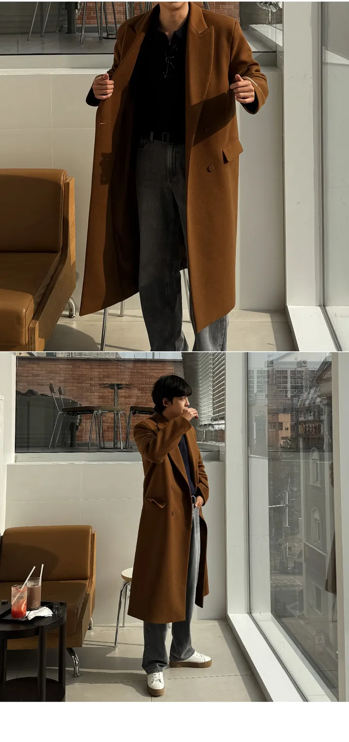[2컬러][프리미엄]필링 남자 필립 브랜드 퀄리티 더블 울 코트 상세 이미지 15