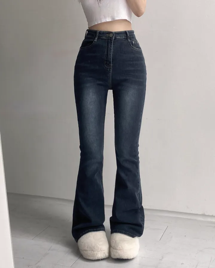 [인생팬츠/기장선택/~2XL] 빈티지 워싱 스판 하이웨스트 부츠컷 데님 롱 팬츠 - 6color 상세 이미지 31