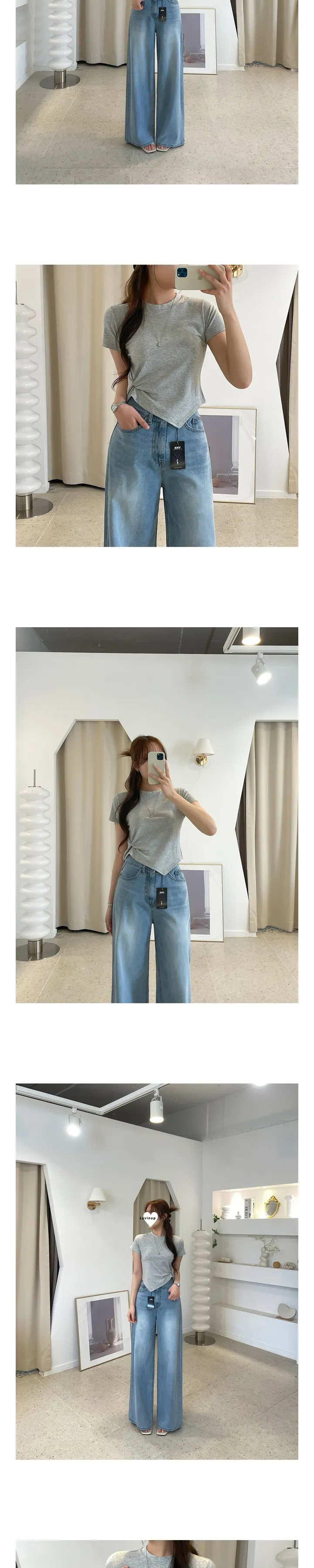 [숏-롱/자체제작S-XL/체형커버] 아코다 워싱 와이드 팬츠 상세 이미지 5