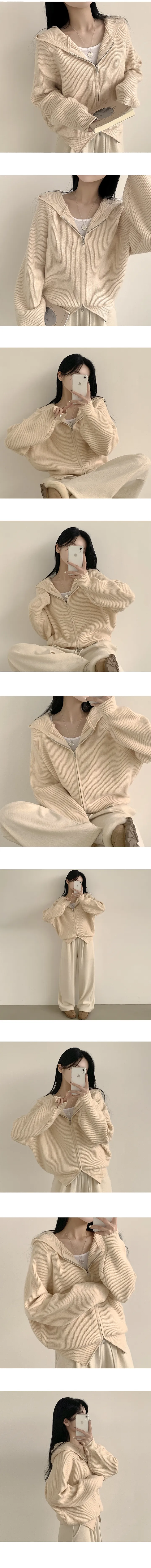 [박시ver/고퀄,꾸안꾸!] 부드러운 울소재, 투웨이 후드 루즈핏 집업 니트가디건 (5color) 상세 이미지 2