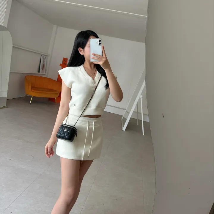 프로스 내추럴 베스트&치마바지 세트  *미니,숏,투피스,브이넥,캡소매,트임,밴딩 상세 이미지 8