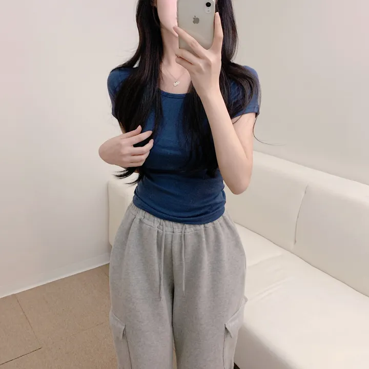 [-3kg/핏끝판왕!] 슬림핏 기본 무지 여리 반팔 티셔츠 (13color) 상세 이미지 16