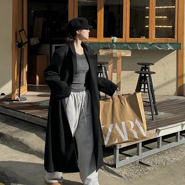[울40%/*국내*]맥시 롱 루즈핏 기본 심플 롱코트 / #키큰녀 강추 (2color) 상세 이미지 14
