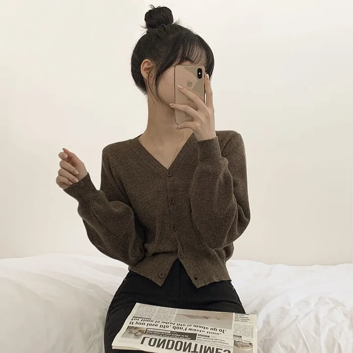 [팔뚝살커버!] 허리잘록~ 포근 브이넥 데일리 브이넥 아방핏 니트가디건 상세 이미지 26