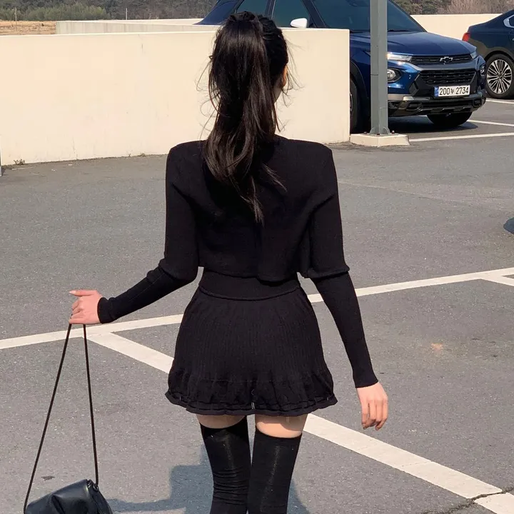 [여리무드🌹] 미닛 가디건 나시 원피스 세트 / 나시원피스 캉캉원피스 플레어 플리츠 미니원피스 니트 여름원피스 골지원피스 얇은 봄가디건 봄원피스 크롭가디건 골지가디건 볼레로 상세 이미지 41