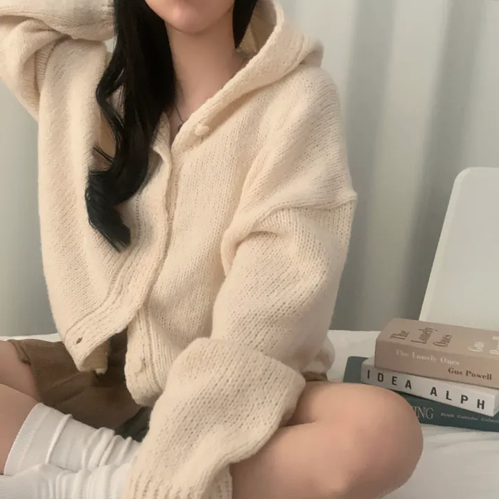 [후기보장*.*/루즈핏🤍] 보호본능, 아방핏 도톰 니트 후드가디건 - 5color 상세 이미지 19