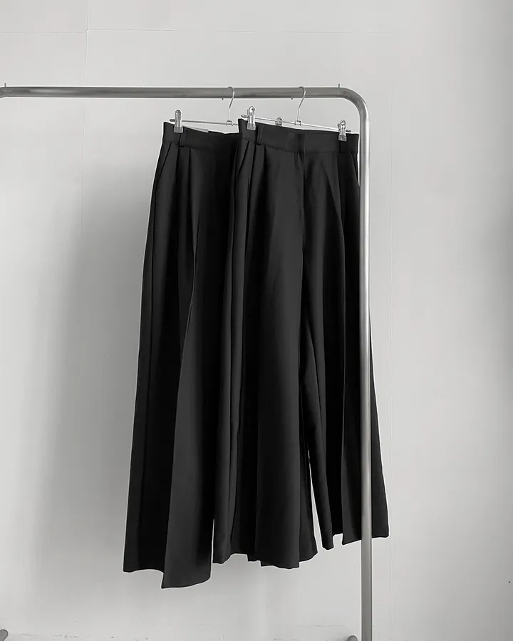 [~3XL/2기장] 르네상스 모더니즘 더블 핀턱 통 와이드 루즈핏 슬랙스 긴바지 롱팬츠 상세 이미지 74