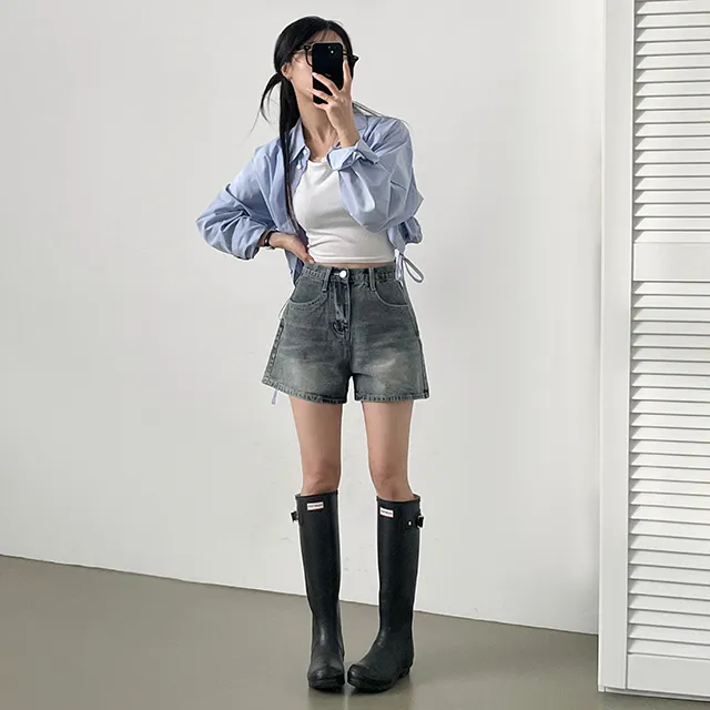 [컬러추가!/~2XL까지/made] 핏극찬, 시그니처 빈티지 데님숏팬츠 청반바지 4color 상세 이미지 8