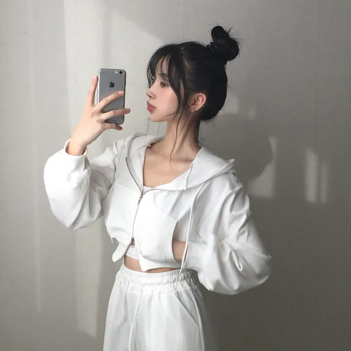 만족도100% 휘뚤마뚤 무지 투웨이 크롭후드집업 4color 상세 이미지 21