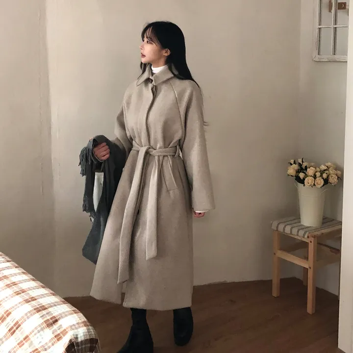 [백화점퀄리티!핏보장🖤]국내제작 탄탄 오버핏 허리끈 싱글 롱코트 4color 상세 이미지 22