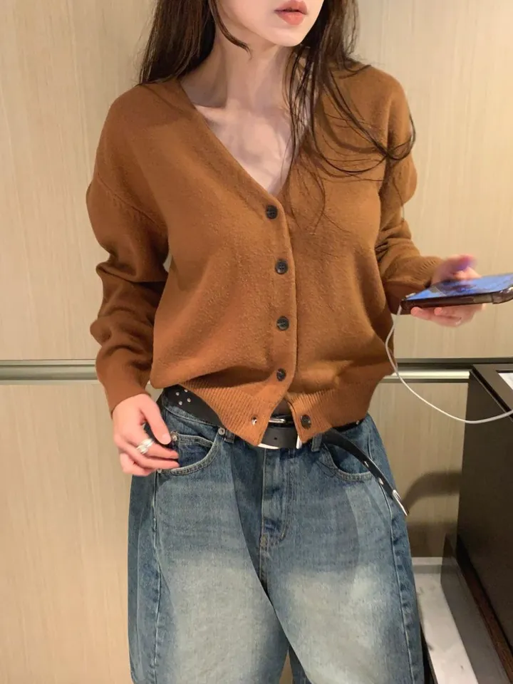 원가파괴❤️‍🔥최저가[고퀄리티/봄신상/실물보장]시엘울가디건 루즈핏 브이넥 긴팔 울가디건 봄 포근 루즈 기본 데일리 베이직 출근룩 기본템 봄가디건 상세 이미지 11