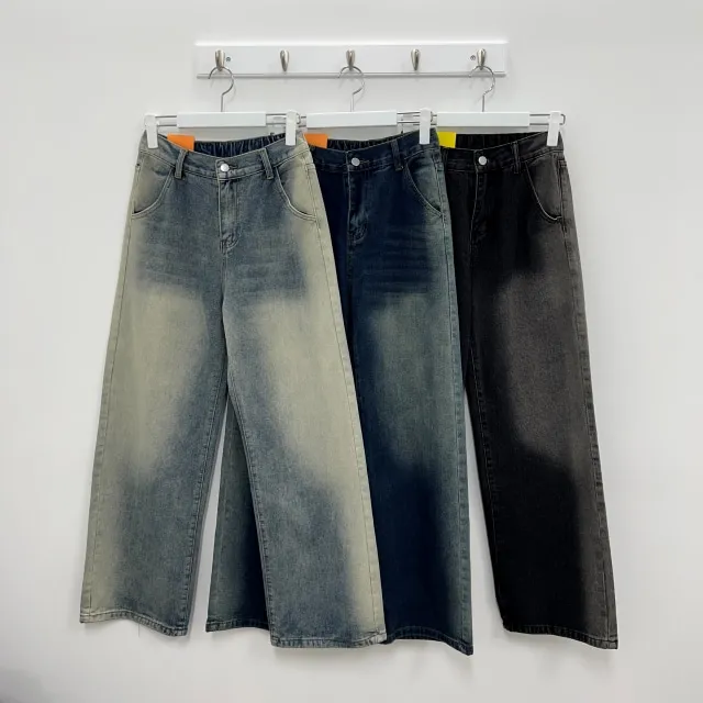 1+1할인 [사계절/뒷밴딩] 인생핏 원버튼  빈티지 워싱 하이웨스트 데님 와이드 팬츠 3color 상세 이미지 27