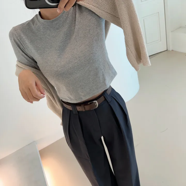 [벨트SET]탄탄 핀턱 와이드 슬랙스 상세 이미지 40
