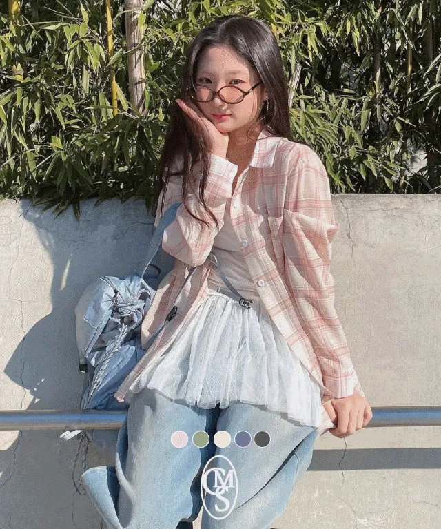 [색감보장!/살안타템] 소다 파스텔 오버핏 체크 남방 셔츠 - 5 color