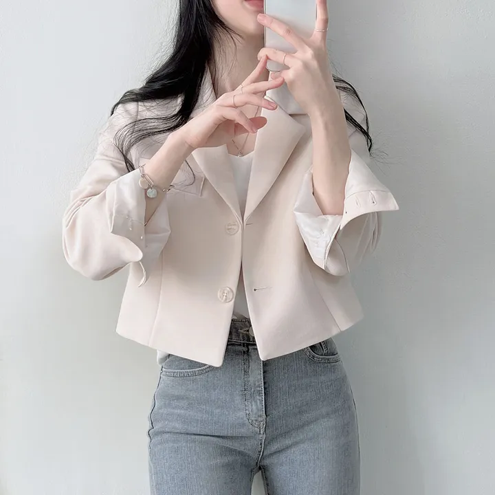 봄자켓*.* [패드없는, 퀄리티굿] 소매트임 크롭 자켓 상세 이미지 9