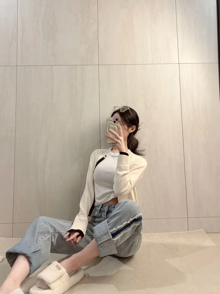 3color) 배색 포인트 소매절개 가디건 *배색가디건, 니트가디건 상세 이미지 16