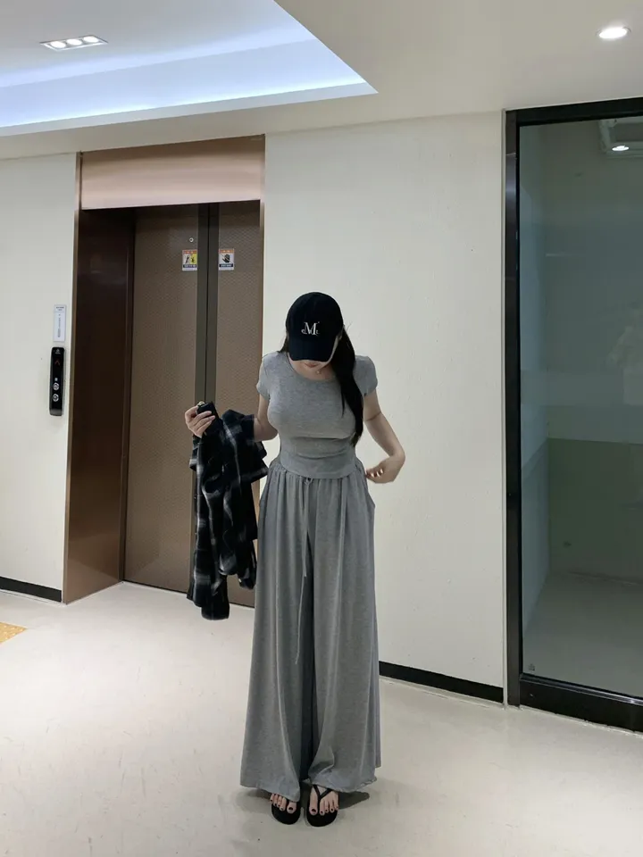 후리 훌 핀턱 와이드 트레이닝 팬츠 상세 이미지 8