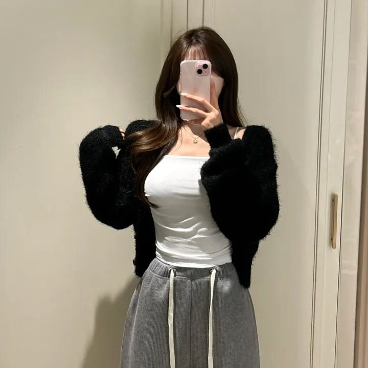 [데일리/청순여리] 앙고라 세미크롭 니트 가디건 봄신상 봄가디건 (6color) 상세 이미지 14