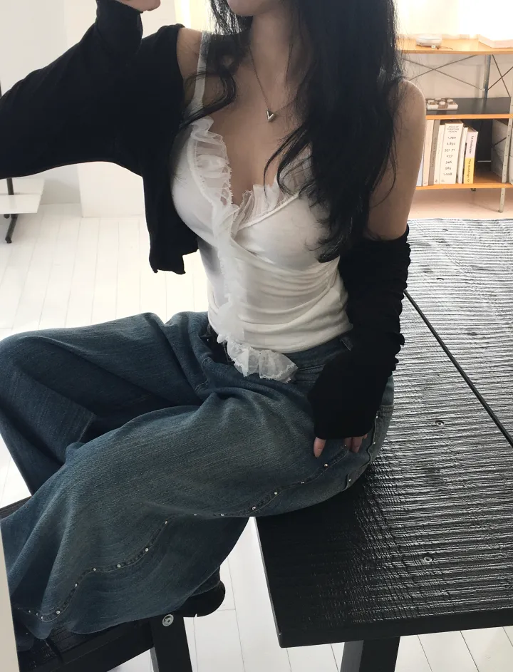 [*feminine🤍] 로제 레이스 랩 나시 lace sv - 3 color 상세 이미지 24