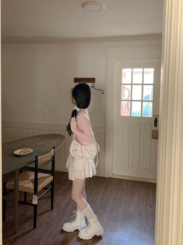 [고퀄!청순여리핏🤍] 러블리색감~ 파스텔 허리잘록 골지 슬림핏 봄여름 긴팔 크롭 니트가디건 소라 딸기우유 여름쿨톤 추천 벚꽃룩 상세 이미지 19