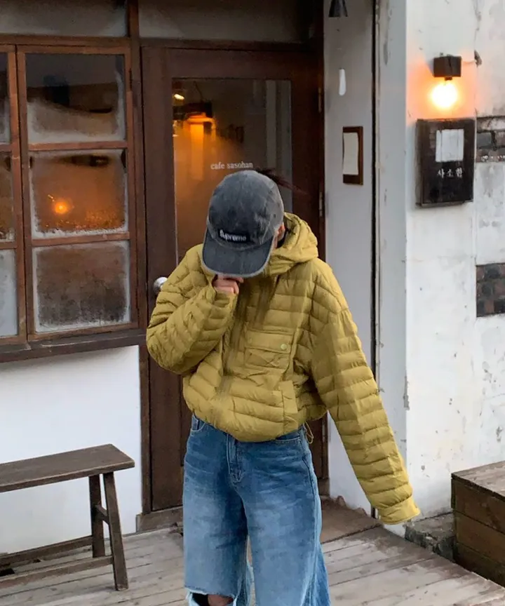 s/s new🤍 휘뚜루마뚜루 데일리템! 가벼운 경량패딩 후드패딩 오리털패딩 (블랙,라임) 상세 이미지 21