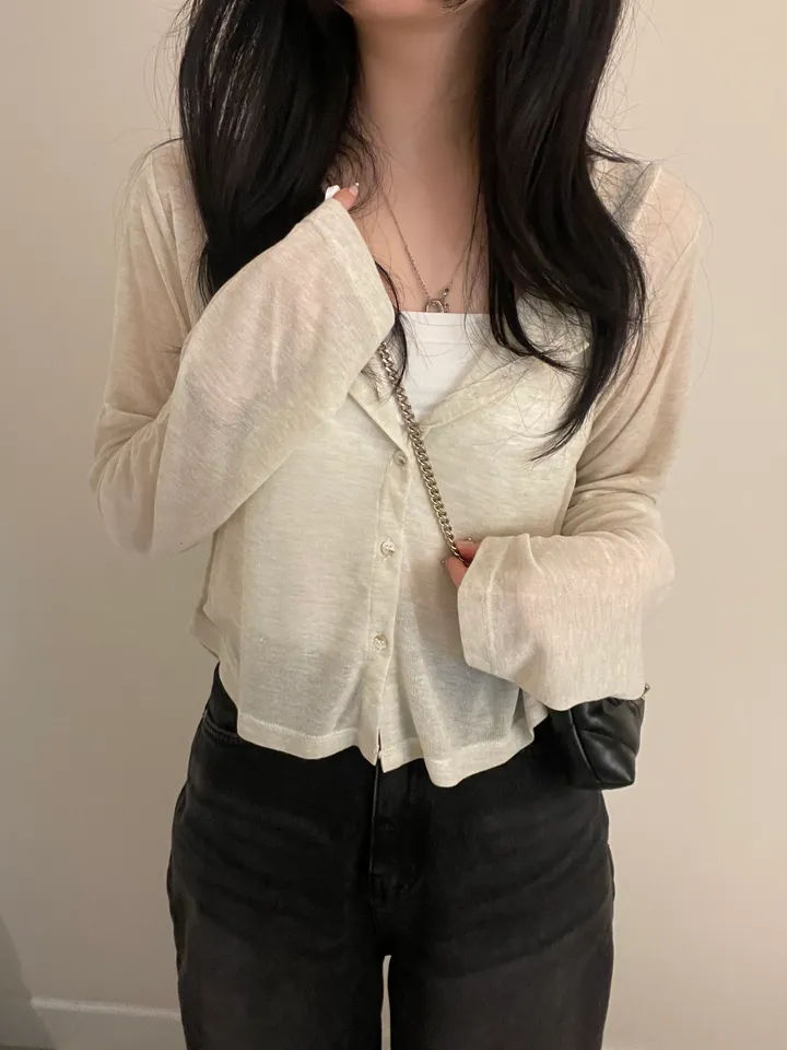 [재주문 1위!][사계절 가디건]살랑살랑 보카시 얇은 여리핏 단추 가디건 상세 이미지 3