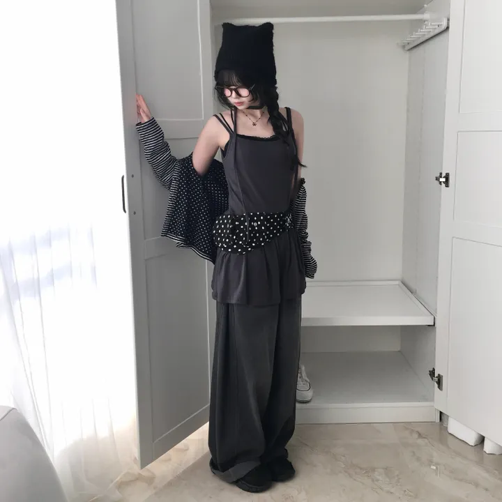 [반전 도트안감🖤/뒷태패치 포인트!!] 빈티지 감성 낭낭🪽 도트안감 패치 단가라 스트라이프 긴팔 가디건 엔젤코어 상세 이미지 11