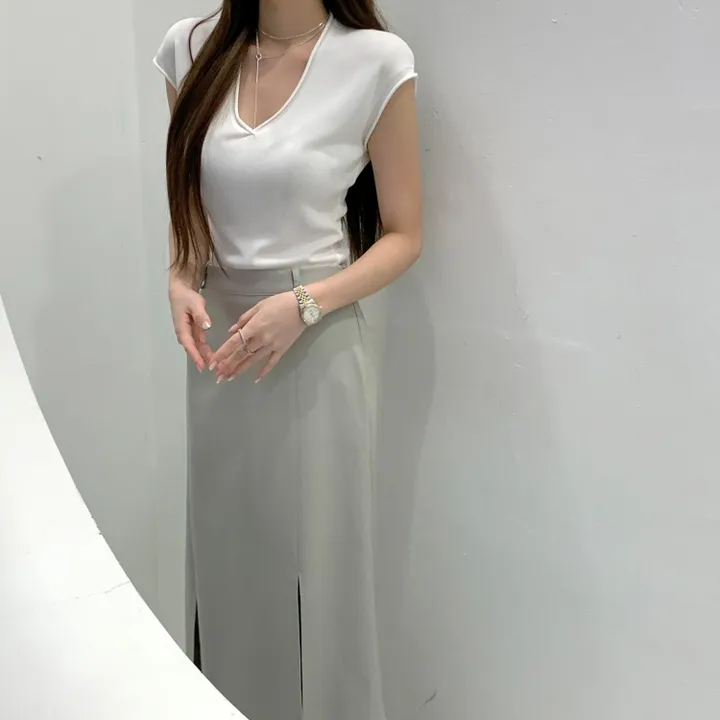 *한정수량원가 SALE* 국내 하이퀄리티 기본 수트 자켓 절개 슬릿 롱 스커트 하객룩 정장 오피스룩 투피스 세트 셋업 2color 상세 이미지 24
