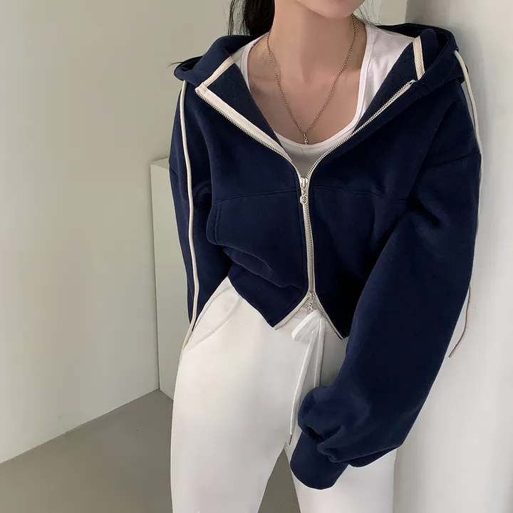 [완전인기✨/백염컬러 당일출고!] 자체제작 크치Made 꿈에 나온 핏, 투웨이 양기모 크롭 후드집업 ver 아우터 자켓 - zipup 상세 이미지 123
