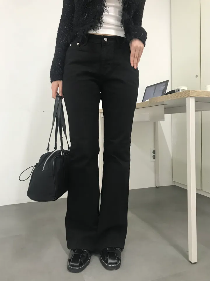 코튼 슬림 부츠컷 팬츠(2color) 상세 이미지 1