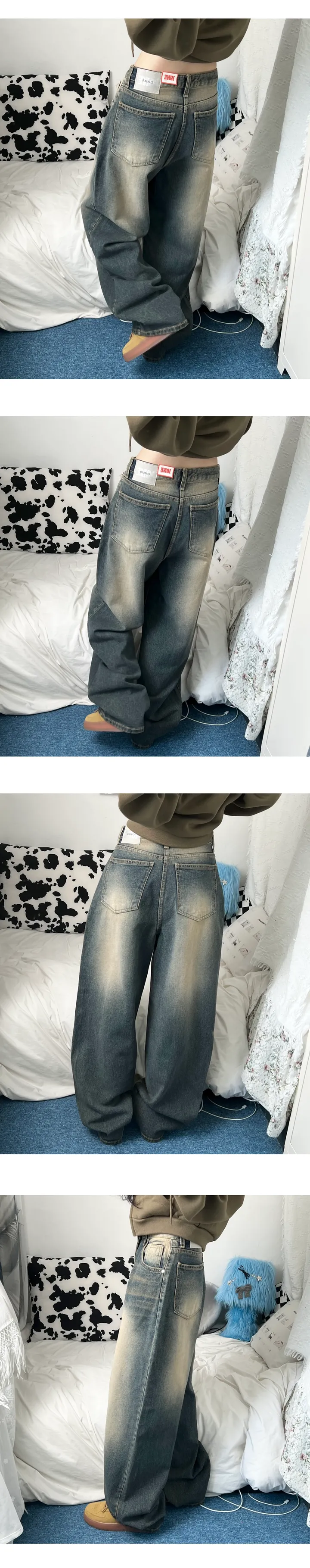 clay washing denim wide pants 상세 이미지 15