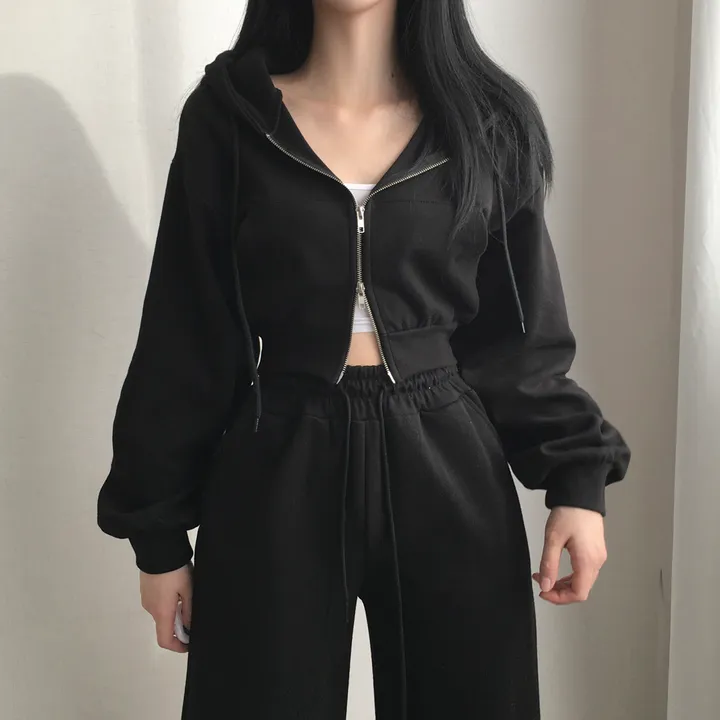 만족도100% 휘뚤마뚤 무지 투웨이 크롭후드집업 4color 상세 이미지 30