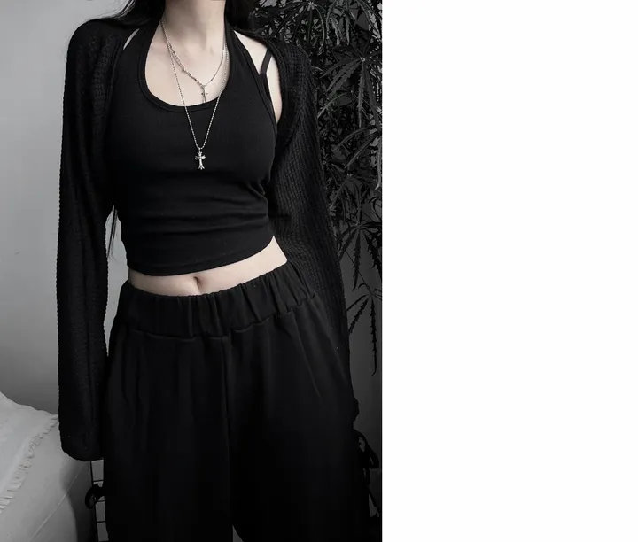 bolero strap waffle cardigan 상세 이미지 19
