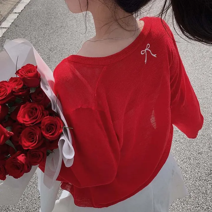 [재진행❤️/주문폭주]러블리 한도초과, 리본 자수 라운드넥 니트 가디건 상세 이미지 40