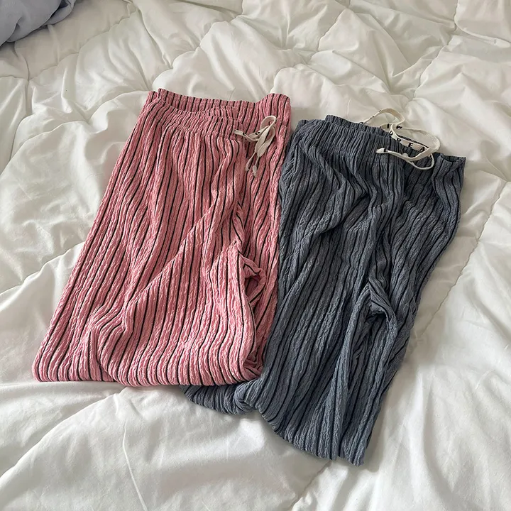 🎀핏보장🎀 찰랑 모던 스트라이프 밴딩팬츠 잠옷바지 마실룩 상세 이미지 16