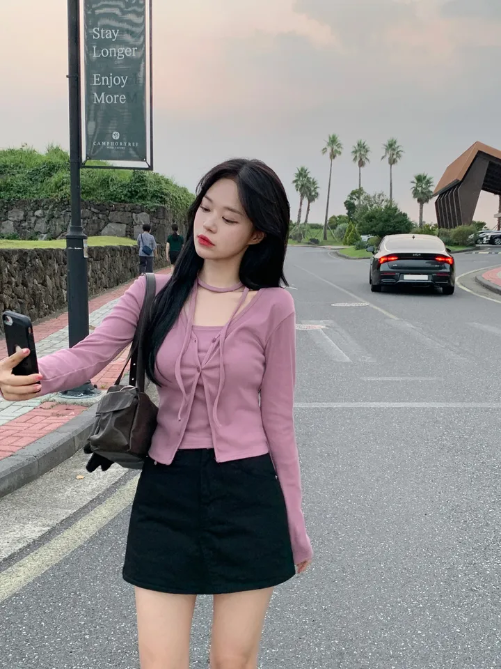 [MADE/3pcs/활용도최고] 비올라 브이넥 탑 가디건set (6color) 상세 이미지 61