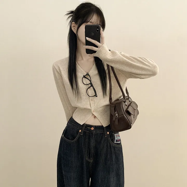 [캐시울✨/부드러워요] 허리잘록! 크롭 브이넥 니트 가디건 상세 이미지 6