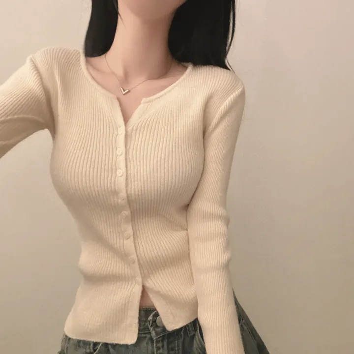 [부들소재,퀄좋아요!] 데일리핏~ 슬림 골지 단추 니트 가디건 5color 상세 이미지 8