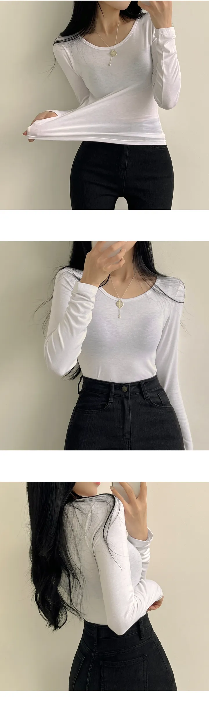 [필수템/기본티종결!] 색감맛집, 데일리 유넥 무지 긴팔티셔츠 (9color) 상세 이미지 5