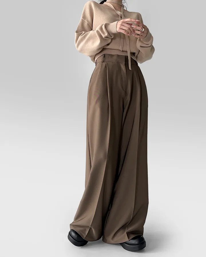 [~3XL/2기장] 르네상스 모더니즘 더블 핀턱 통 와이드 루즈핏 슬랙스 긴바지 롱팬츠 상세 이미지 47