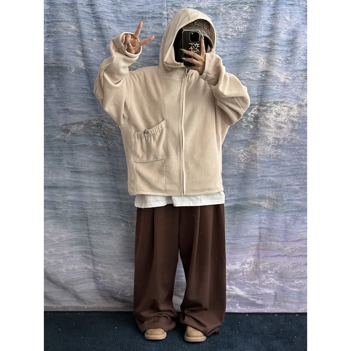 [UNISEX]히든 더 플리스 후리스 바라클라바 후드 포켓 스트링 포인트 집업(3color/3-5일 여유주문) 상세 이미지 14