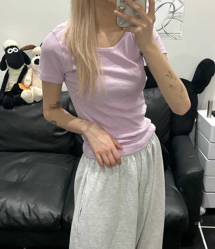 [🎀누적판매 2천장🎀] Butter slimfit u-neck short sleeve T 버터 슬림핏 유넥 반팔티 상세 이미지 71