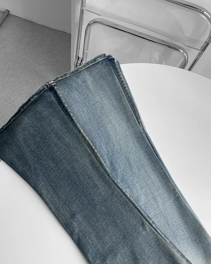 [~3XL/3기장] 뽀얀핏 스머징 텍스쳐 빈티지 워싱 쫀득 스판 부츠컷 데님 팬츠 바지 청바지 상세 이미지 73