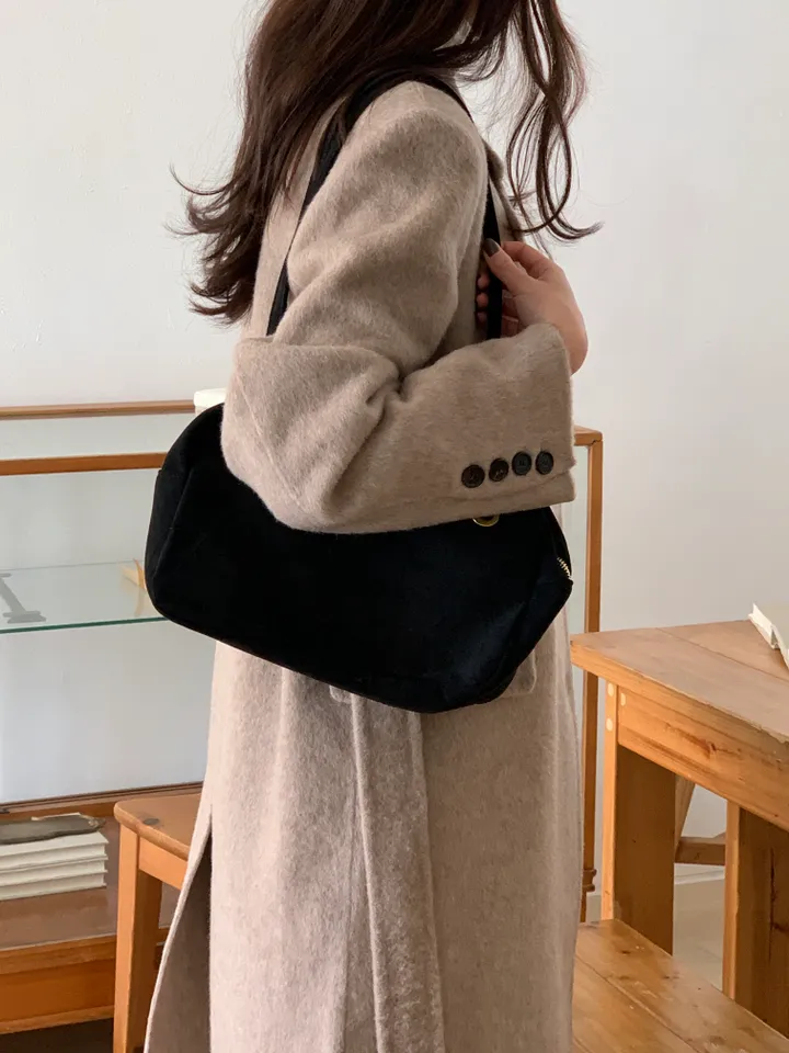 [브랜드퀄/부드럽고 가벼워요/강추💟] *알파카85,울15* 알파카 일자핏 울 핸드메이드 코트 상세 이미지 9