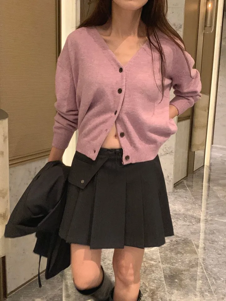 원가파괴❤️‍🔥최저가[고퀄리티/봄신상/실물보장]시엘울가디건 루즈핏 브이넥 긴팔 울가디건 봄 포근 루즈 기본 데일리 베이직 출근룩 기본템 봄가디건 상세 이미지 7