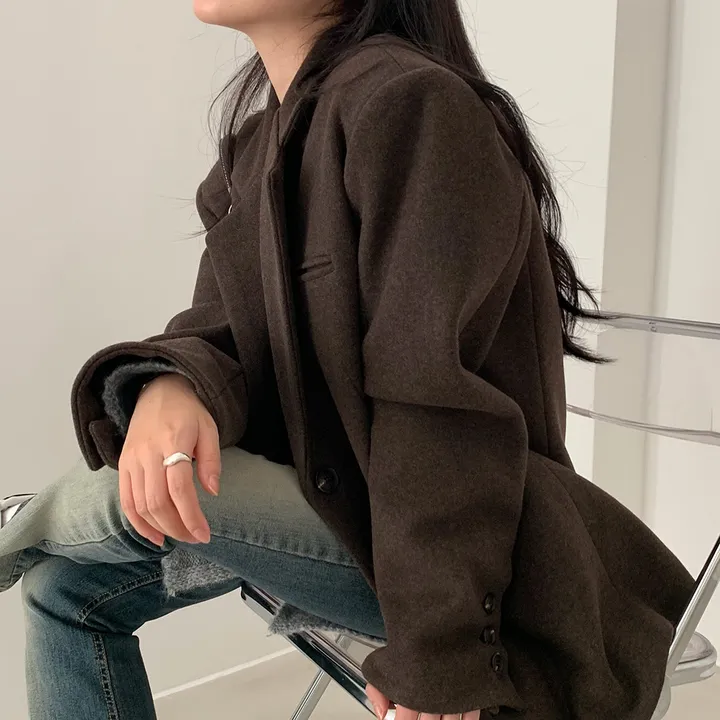 [wool100%/브랜드공정]  윈터 싱글 투버튼 카라 리얼 울 자켓 블레이저 - jk 상세 이미지 90