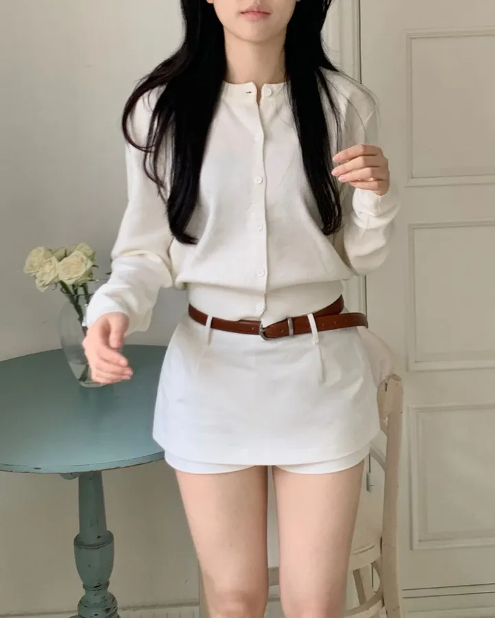 팔뚝살부각X /팬던트 가디건 봄가디건 세미크롭 크롭 니트 가디건 상세 이미지 89