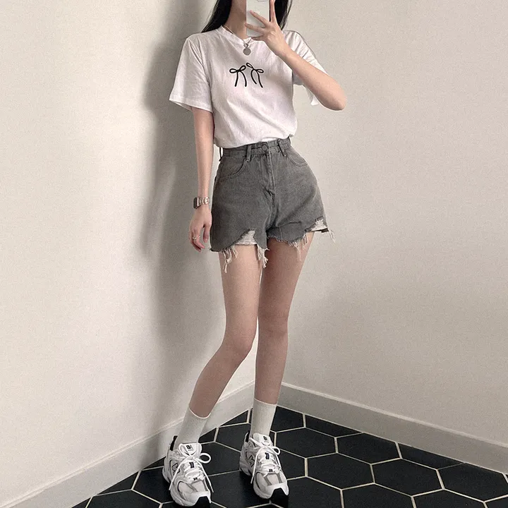 [데일리/꾸안꾸] 여름 필수템, 퓨어 워싱 데미지 데님 숏팬츠 상세 이미지 21