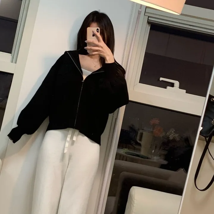 봄신상 고퀄리티 벌룬소매 아방핏 집업니트가디건  4COLOR 상세 이미지 36